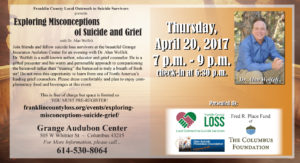 Exploring Grief after Suicide Workshop April 20th 2017 Informational Graphic